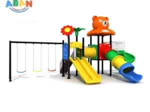 Outdoor Playground Set with Swings and Slides