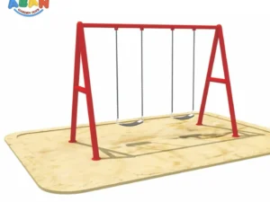 Double Iron Swing Set for Outdoor Playgrounds