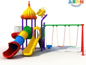 Outdoor Colorful Adventure Slide and Swing Combo