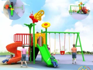 Outdoor Playground Slide and Swing Set for Kids