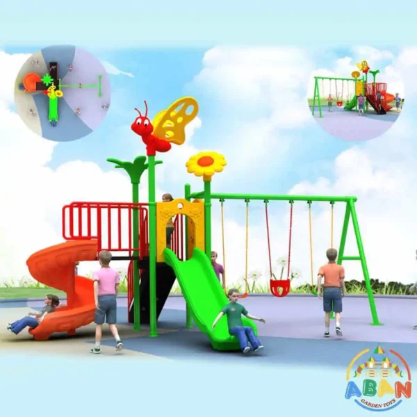 Outdoor Playground Slide and Swing Set for Kids